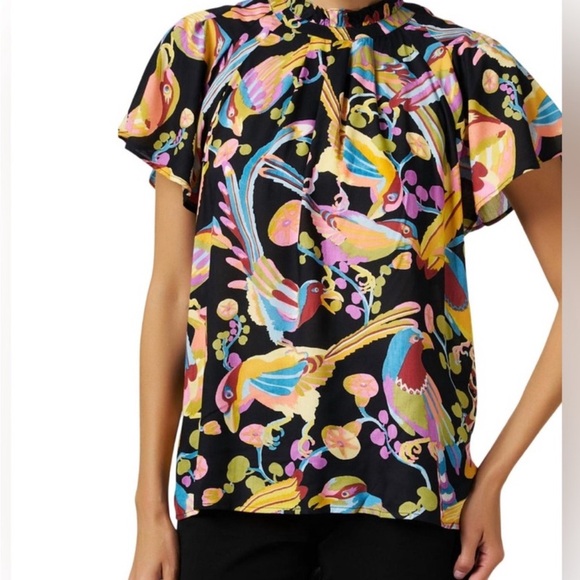 Banjanan Multicolor Bird Print Blouse - Picture 1 of 8